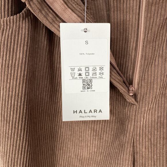 Halara High Waisted Baggy Leg Brown Corduroy women's Size S NWT - Picture 3 of 8